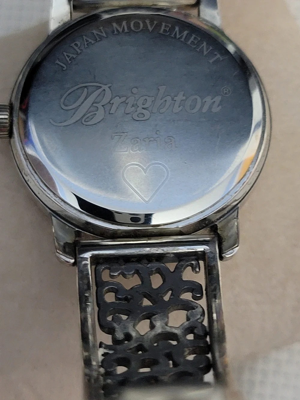 Brighton Women's Silver Wave Crystal Accent Bracelet Watch